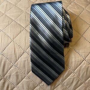 Pronto Uomo Men’s tie‎ with stripes silver brown color 62” long